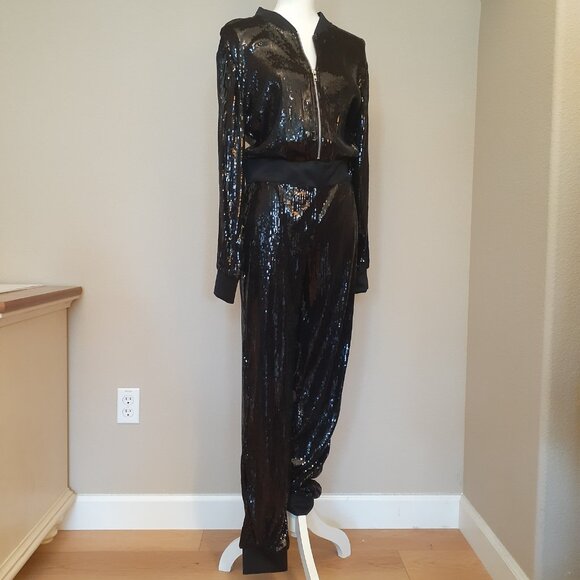 Venus Sequin Jogger Jumpsuit - Picture 1 of 12